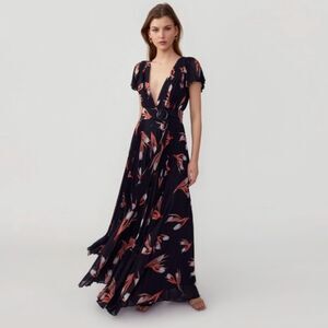 NEW Fame & Partners Women's Floral-Print Pleated Belted Georgette Jumpsuit 2